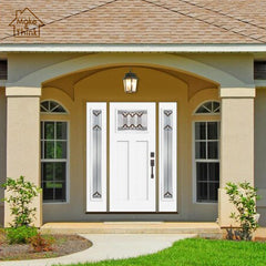 High quality villa front exterior entry solid wood glass garden door on China WDMA