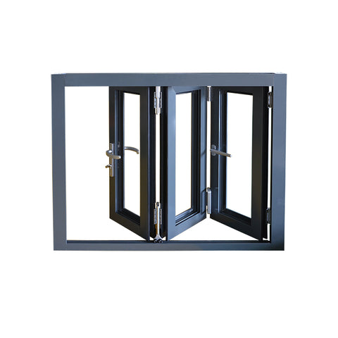 High quality well design aluminium bi-folding window & commercial system black aluminium double glass bi-fold window on China WDMA