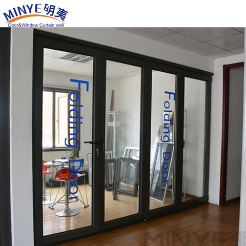 High tightness double glazed exterior bifold patio door aluminum doors on China WDMA