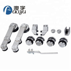 Hot sale stainless steel glass barn sliding door wheels systems hardware for bathroom on China WDMA