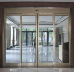 Hotel hospital bank stainless steel frame automatic sliding glass door with unit on China WDMA