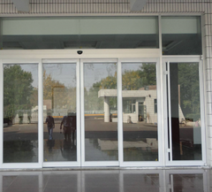 Hotel hospital bank stainless steel frame automatic sliding glass door with unit on China WDMA