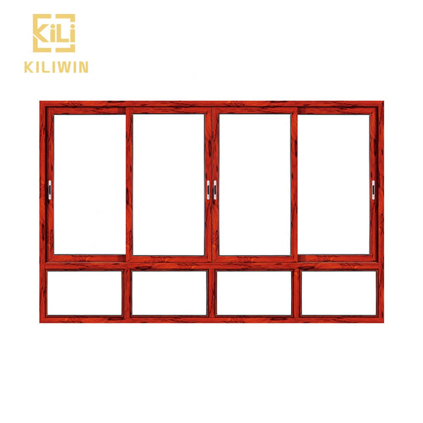 In stock Good price philippines bottom fixed panel vintage wooden double glazed sliding aluminum profile window on China WDMA