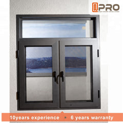 Insulated aluminum casement window with burglar proof and fly screen mesh integrated on China WDMA