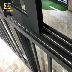 Kiliwin bottom fixed glass panels grey finish single aluminum sliding window frame price philippines on China WDMA