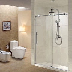 Kinmade Stainless Steel Frameless Glass Sliding Shower doors Bathroom Screen on China WDMA