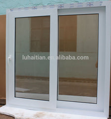 LZ upvc frame glass sliding window with mosquito screen net cheap project windows pvc china supplier on China WDMA