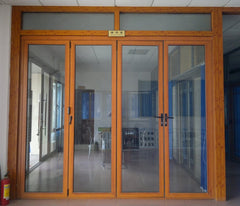 LZ wood effect aluminum glass door price aluminium folding door cost on China WDMA