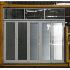 Laminated glass waterproof folding door philippines with blinds inside on China WDMA