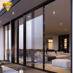 Large double glazed tempered aluminum door glass floor to ceiling windows and sliding doors on China WDMA