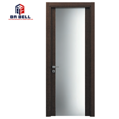 Latest Glass Wood Door Design Whole Glass Black Walnut Door Frame Custom Made Internal Swing Interior Doors on China WDMA