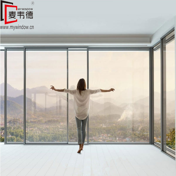 Latest design aluminum frame soft closing glass cheap sliding doors on China WDMA