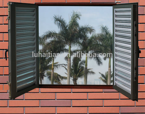 Latest window design for house UPVC window blind /glass shutter window with fixed and casement on China WDMA