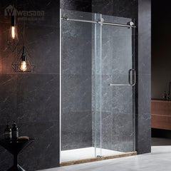 Luxurious and good quality frameless sliding glass bathroom shower door on China WDMA