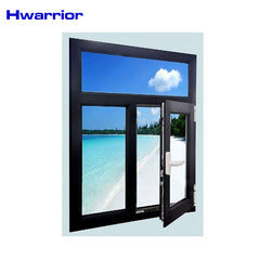 Luxury House Window Design Tempered Glass Aluminum Casement Window on China WDMA