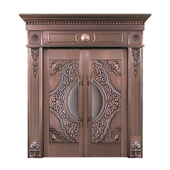 Luxury double entry doors used exterior french doors for sale Imitated copper security door on China WDMA