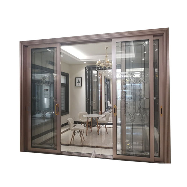 Luxury heavy duty double glazing 3 panel 4 panel triple tracks Thailand aluminum sliding glass door on China WDMA