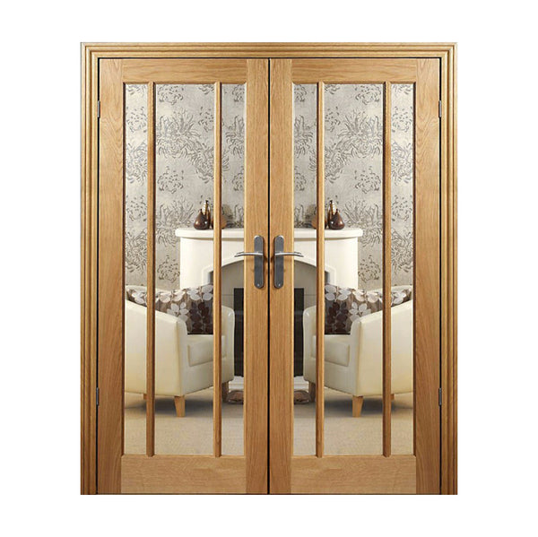 Luxury type solid timber wood glass door on China WDMA
