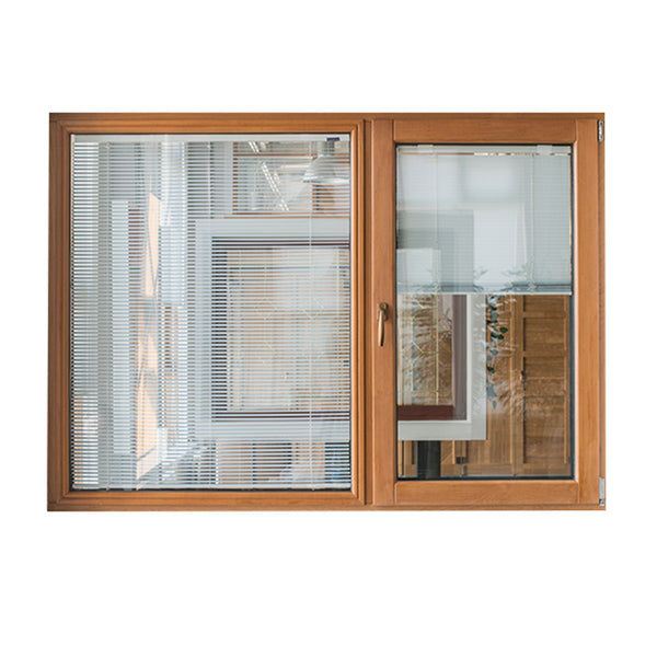 Modern Aluminum Wood Casement Double Glazed Windows Electric Jalousie on China WDMA