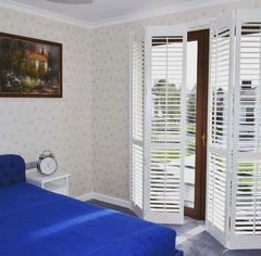 Modern Australia Wood White Horizontal Open Folding Plantation Shutters Directly From China on China WDMA