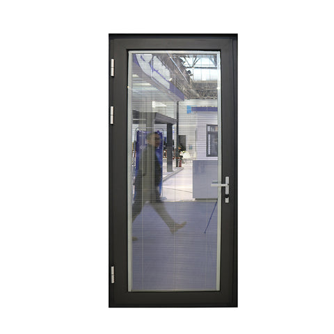 Modern double leaf aluminum steel office door with glass on China WDMA