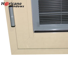 Modern residential large aluminum double hinged patio security doors with built in blinds on China WDMA