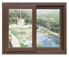 New Design Cheap Double Glass Sliding Security Three Track UPVC PVC Windows on China WDMA