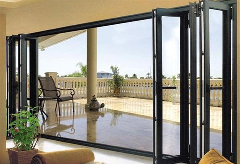 New Design Smoothly Tempered Glass Interior Stacking Sliding Folding Doors Door Aluminum Bifold Door on China WDMA