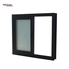 New design double glazed slide aluminium frame sliding frosted glass window with mosquito net on China WDMA