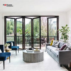 New design manufacturer directly supply modern exterior folded glass aluminium bi fold door on China WDMA