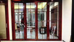 Laminated glass waterproof folding door philippines with blinds inside on China WDMA