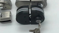 Commercial stainless steel glass to glass glass sliding door locks for double door on China WDMA