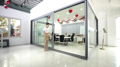 White Aluminum Sliding Door With security protection net on China WDMA