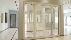 Aluminium bi-fold outdoor balcony sliding glass door on China WDMA