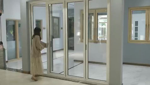 Aluminum soundproof french door casement door with folding screens on China WDMA