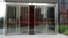 Hotel hospital bank stainless steel frame automatic sliding glass door with unit on China WDMA