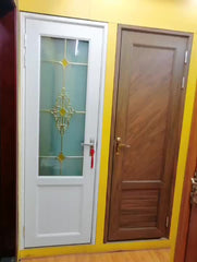 Hot Sale Interior Office Plastic Frame Covering Cheap China French Exterior Pvc Casement Glass Door on China WDMA