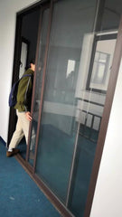 Powder coating aluminum frame automatic single glass sliding door cost on China WDMA