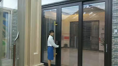 Custom security gate sliding glass door aluminum extrusion 10 foot sliding glass door on China WDMA