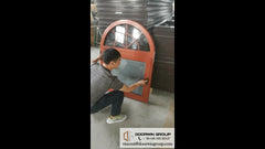 New York custom design round arch design window with built-in shutter on China WDMA