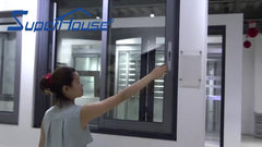 Superhouse AS2047 standard 4panel sliding window tinted glass aluminum window and doors on China WDMA