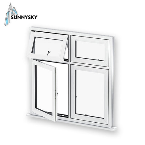 OEM service vinyl prices online 48x48 UPVC casement window as egress on China WDMA