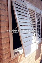 PVC Material shutter louver and blade double glass, built in shutter windows with steel net on China WDMA