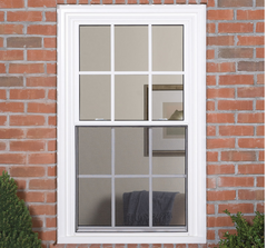 PVC Tempered Glass Double Hung Vinyl Windows for Sale