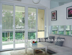 PVC french sliding doors with blinds inside on China WDMA