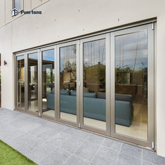 PVDF Grey Aluminium Bifold Patio French Door on China WDMA