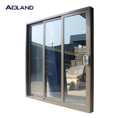 Patio 3-track Aluminium glass sliding door with security mesh design powder coating on China WDMA