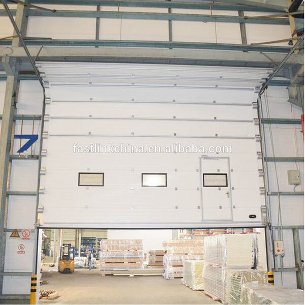 Polyurethane sandwich panel vertical lifting door/Superior Air Tight performance sectional door/aluminum sandwich door on China WDMA