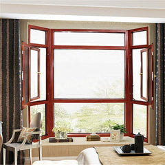 Popular designs aluminium frame glass windows with powder coating and wood grain on China WDMA