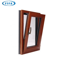 Prefabricated double hung W55 insulation burglar proof glass open style aluminum double pane swing window on China WDMA